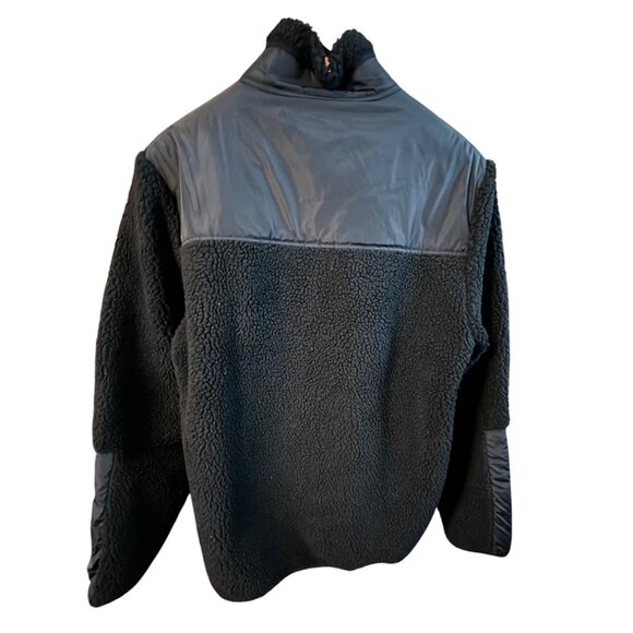 Spyder NWT  Mens Black Sherpa Fleece Full Zip Jacket Nylon Accents Sz Medium - Picture 2 of 9